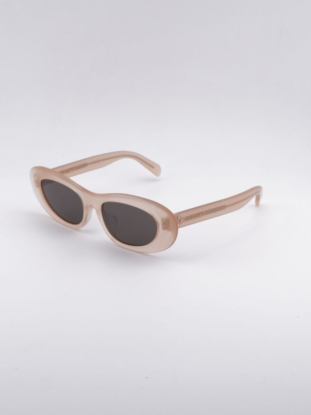 Celine CL40310U 74A Sunglasses Peach Oval Frame, Smoke Lenses